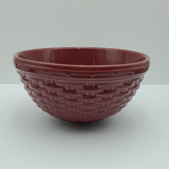 Longaberger Woven Reflections Paprika 9" Serving Bowl Large Round Mixing Bowl - Picture 7 of 7